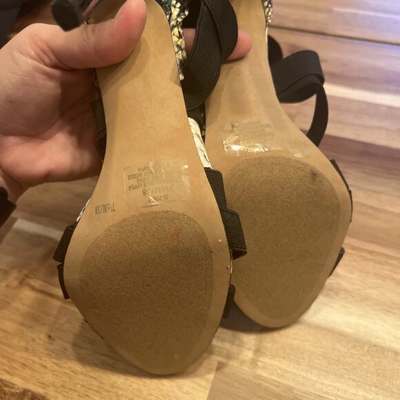 Jessica Simpson Jyra 2 Sandal Blk Snake Elastic High Stiletto Heel Pumps 7 1/2 - Picture 4 of 8